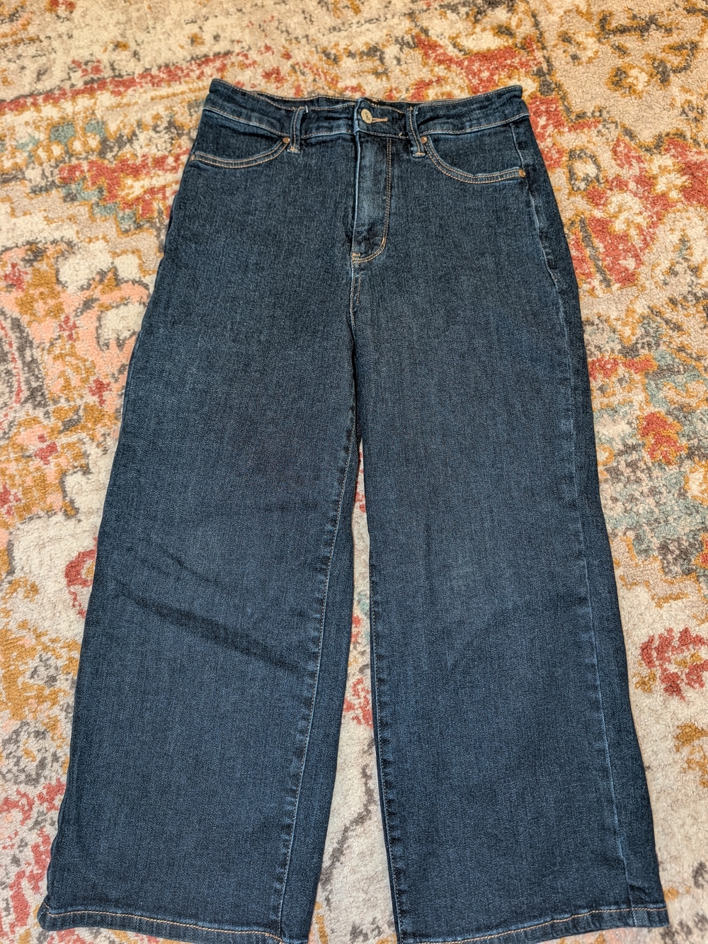 Judy Blue Women's 29 Dark Blue Wide Leg Jeans High Rise Casual
